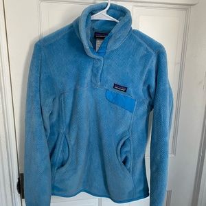 Patagonia blue re-wool snap-T fleece pullover